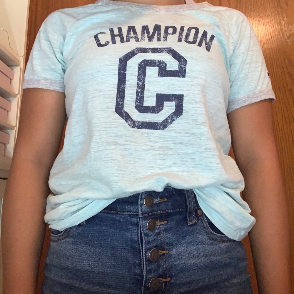 teal champion t-shirt